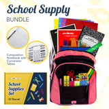 4E's Novelty 52 Pieces Schools Supplies Kit for K1-8 Back to School Supply Box with Essential Student Kits, School Supply Bundle Middle Elementary Schools Supplies Kit Grades 1 2 3 4 5 6 7 8