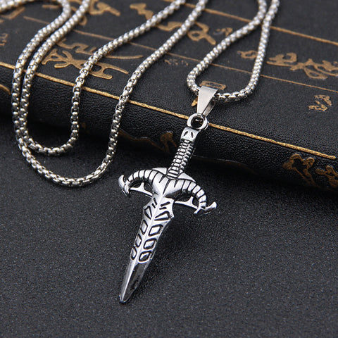 Titanium Steel Chain Pendant Necklace