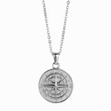 Stainless Steel Compass Circular Necklace