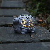 Garden Lawn Decoration Solar Hollow Turtle Resin Crafts