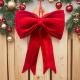 Christmas Tree Decoration Red Velvet Bow
