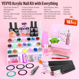 Acrylic Nail Kit With Drill, 4 Colors Gel Polish Beginners