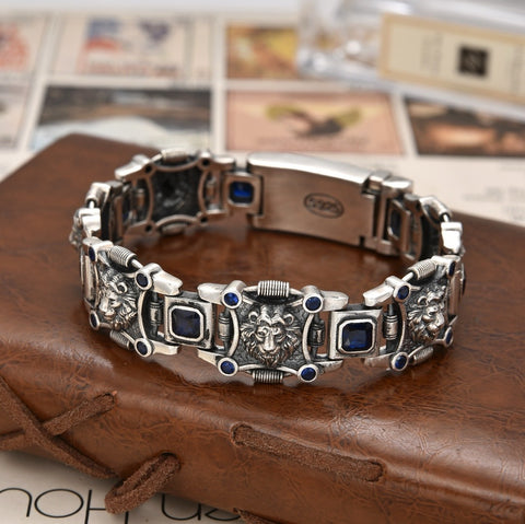 Sterling Silver LION Zircon Bracelet