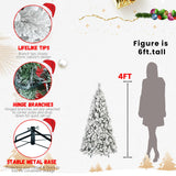Christmas Tree With 350 Tips Made Of Snow-covered PVC And Sturdy Needle Branches,