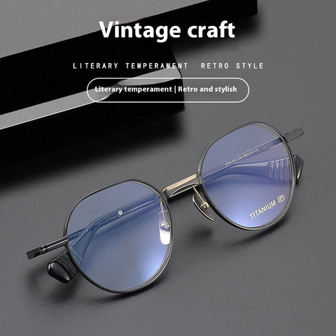 Ultra Light Pure Titanium Vintage Round Frame Spectacle