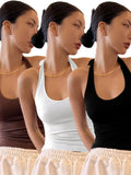 DAZY Solid Backless Halter Top  3PC Set