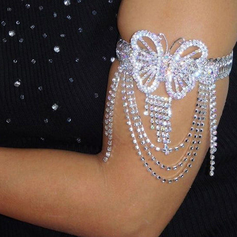 Exquisite Fairy Butterfly Tassel Bracelet Rhinestone Arm Chain
