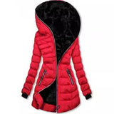 Hooded Warm Fleece Padded Jacket Mid-length