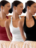 DAZY Solid Backless Halter Top  3PC Set