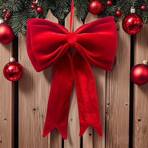 Christmas Tree Decoration Red Velvet Bow