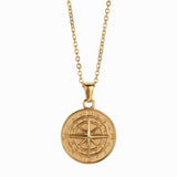 Stainless Steel Compass Circular Necklace
