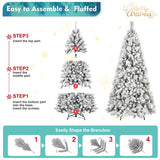 Christmas Tree With 350 Tips Made Of Snow-covered PVC And Sturdy Needle Branches,