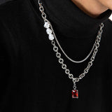 Men's Titanium Steel Layered Necklace