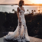Mermaid Wedding Dresses With 3D Lace Appliques