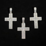 Princess Square Mosaic Cross Pendant S925 Silver Plated Necklace