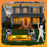 9.6FT Large Halloween Inflatable Decorations Skeleton Tombstone Banner,