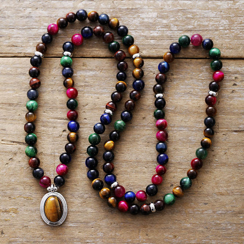 108 Pendants Necklace Bracelet Natural Stone Meditation