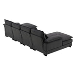 Modern U-shaped Sectional Sofa, 6-Seat With Waist Pillows