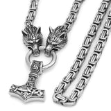 Titanium Steel Pendant Wolf Head Necklace