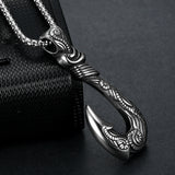 Fish Hook Titanium Steel Pendant
