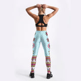 Star Mandala Turquoise Yoga/Workout Leggings