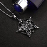 Pirate Skull titanium pendant Pentagram