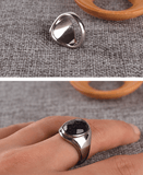 Purple Sand Gemstone Titanium Ring
