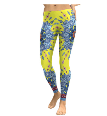 Starburst Mandala Flower Yoga Pants