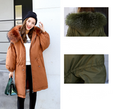 Large Fur Collar Hooded Thick Coat