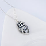 Human Heart Pendant 925 Silver Necklace