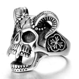 Stainless steel ring men's jewelry skull head ring