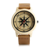 Natural Wood Compass Watch