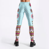 Star Mandala Turquoise Yoga/Workout Leggings