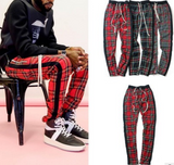 Plaid Hip Hop Patchwork Pants With Drawstring
