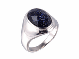Purple Sand Gemstone Titanium Ring