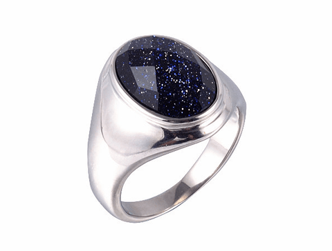 Purple Sand Gemstone Titanium Ring
