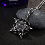 Pirate Skull titanium pendant Pentagram