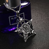 Pirate Skull titanium pendant Pentagram