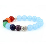 6mm natural stone green Dongling red agate yoga chakra bracelet