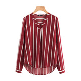Long Sleeve Striped V-Neck Shirt