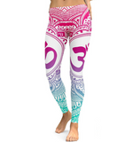 JIGERJOGER 2018 new blue decolorization Mandala Pink leggings women plus size XL Athletic Yoga Leggings Running fitness workout pants