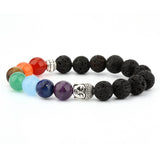 6mm natural stone green Dongling red agate yoga chakra bracelet