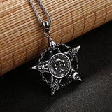 Pirate Skull titanium pendant Pentagram