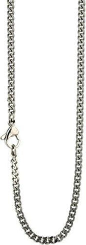 Ti2 Titanium Silver Fine Flat Curb Chain - 18"