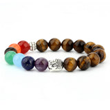 6mm natural stone green Dongling red agate yoga chakra bracelet