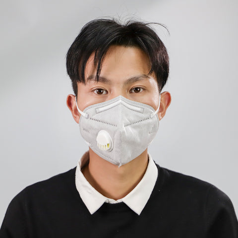 Folding Kn95 mask with breathing valve