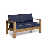 Creative Living Blue-2Cushion Patio Loveseat Set, Deep Seat Outdoor Cushion, 4PC, Blue