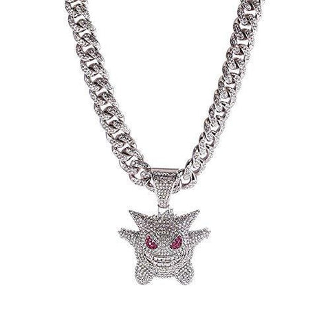 Xikui Cuban Link Chain, 18K Gold Plated Jewelry Men/Women Titanium Steel Necklace Hip Hop Diamond Chain Chunky Chain Width 13MM Length 19.7in(50cm), Iced Out Chain Gifts (Sliver)