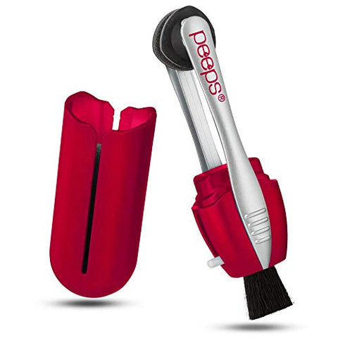CarbonKlean Peeps Eyeglass Lens Cleaner - Efficient and Durable Carbon Microfiber Technology - Exclusively Used by NASA - 500 Uses (Red Soft Touch) 3 Pack