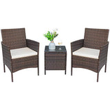 Greesum GS-3RCS8BG 3 Pieces Outdoor Patio Furniture Sets, Brown and Beige